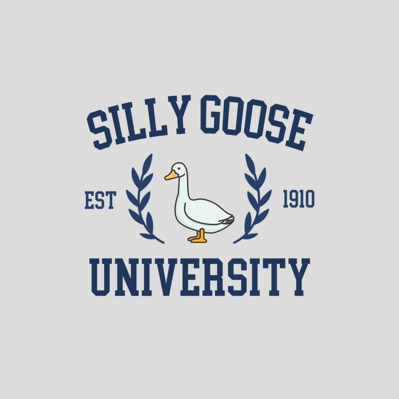 Silly Goose University Vintage-Style Logo Design Baseball Cap