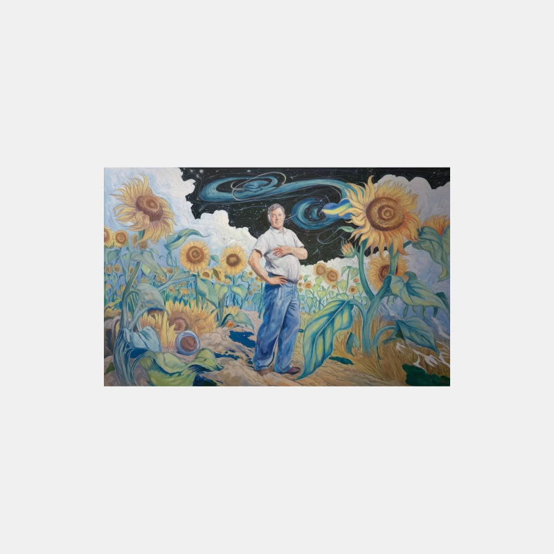 Cosmic Sunflower Field: A Surrealist Blend of Nature and Universe Male Tank Top