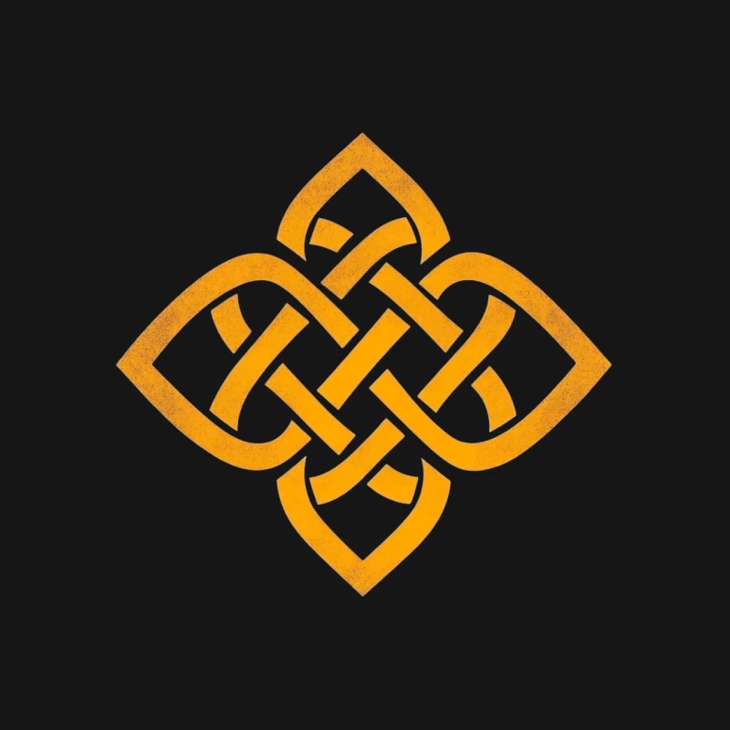 Interlaced Orange Celtic Knot Symbol Mouse Pad