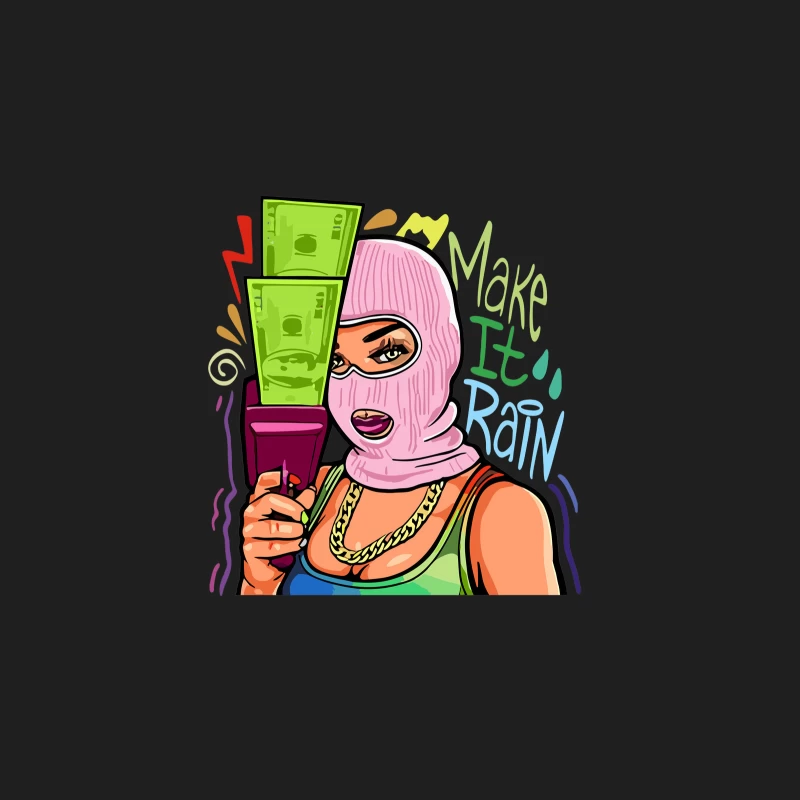 Frau mit Skimaske und Geld, Kunstdesign Herren Tanktops