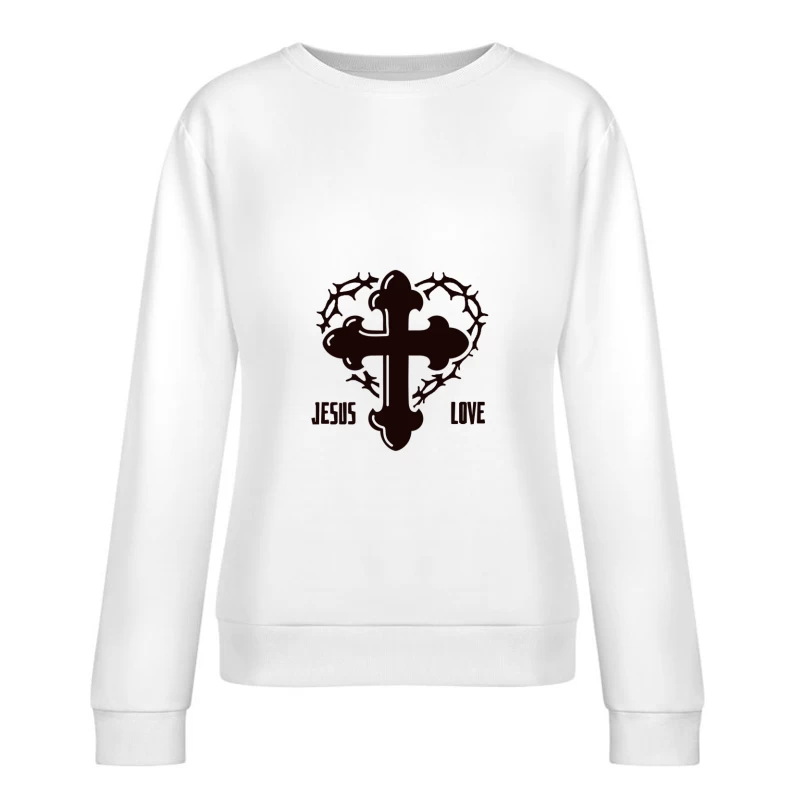 Kreuz der Liebe mit Dornenkrone Damen Pullover Sweatshirt