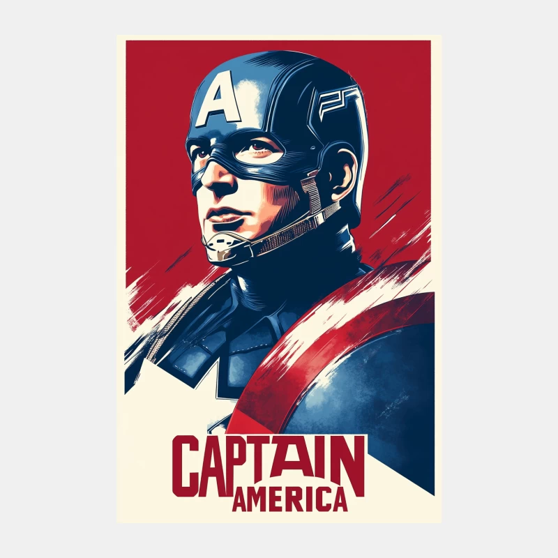 Captain America: Patriotic Marvel Superhero Poster Male Tank Top
