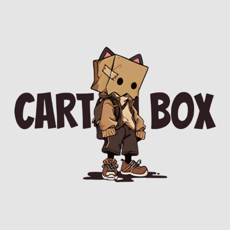Cartoonfigur mit Pappkarton-Kopf Herren Pullover Hoodie