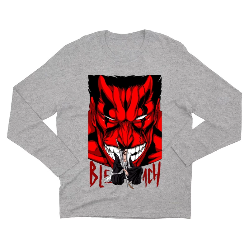 Bleach Poster mit Charakter und Dämonenmaske Herren Langarm T-Shirt