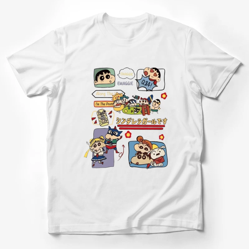 Lustige Anime-Charaktere und bunte Designs Herren T-Shirt