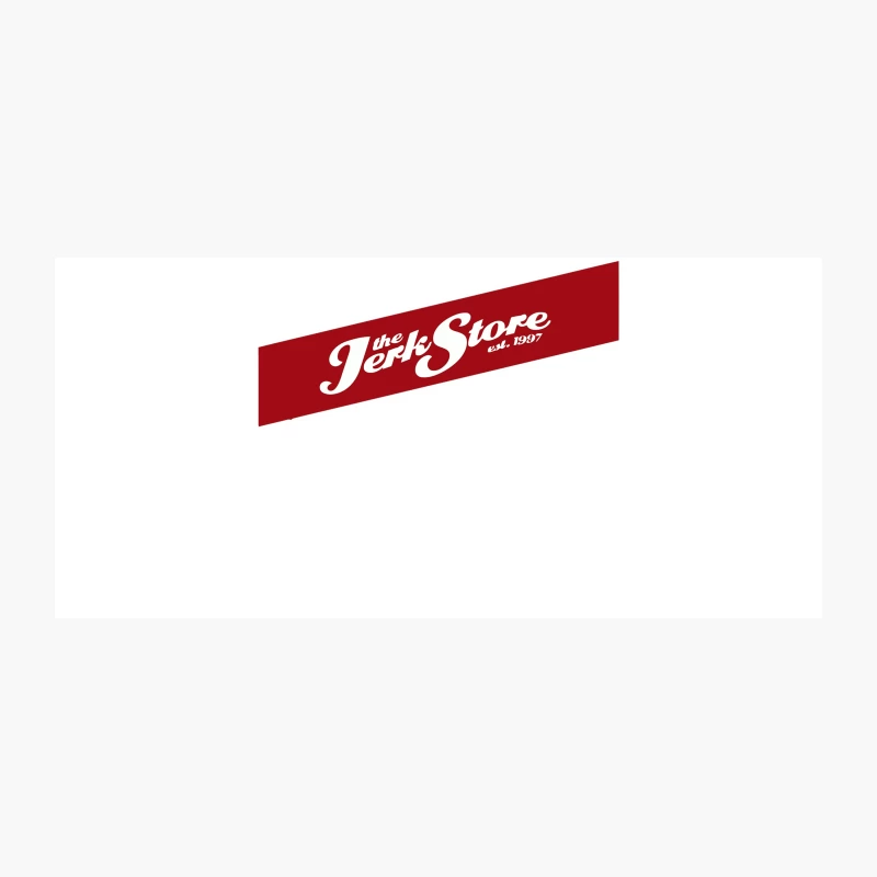 Vintage Red and White Logo of The Jerk Store Est. 1997 Coffee Mug