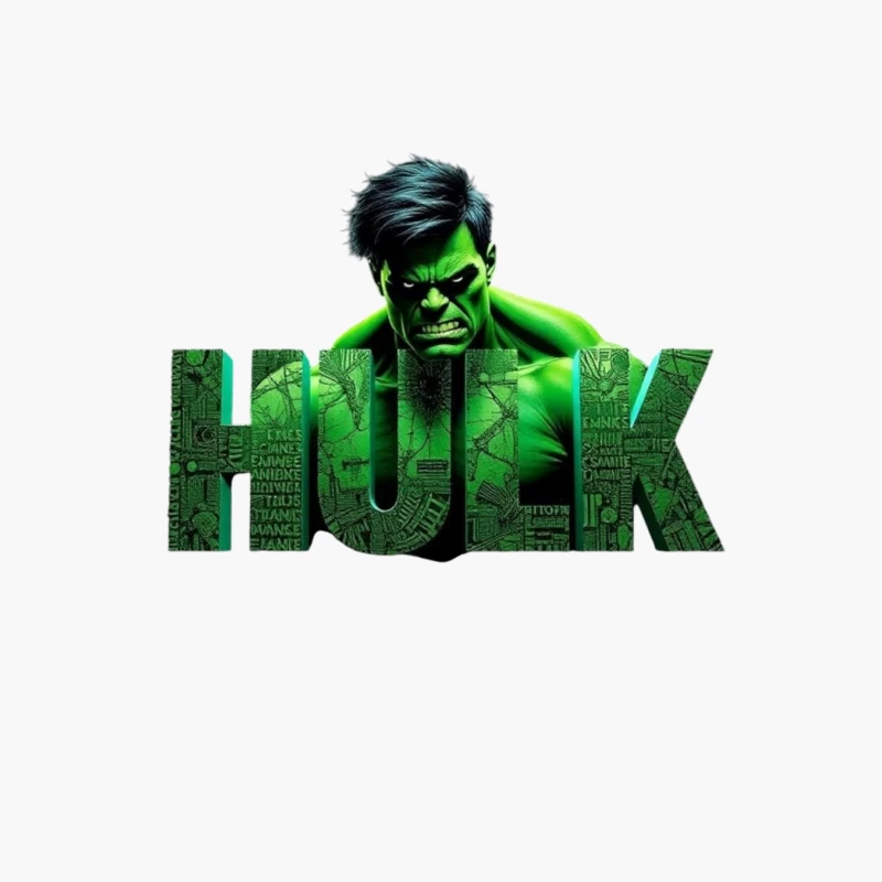 The Incredible Hulk Typographic Character Art Cotton Tote Bag