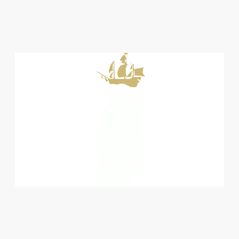 Golden Silhouette of Historic Sailing Ship Logo Travel Mug