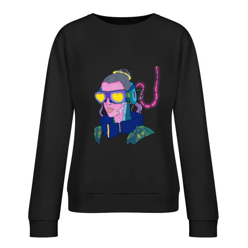 Futuristisches Cyborg-Porträt Damen Pullover Sweatshirt