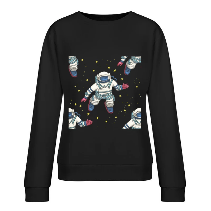Astronautenmuster im Weltraum Damen Pullover Sweatshirt