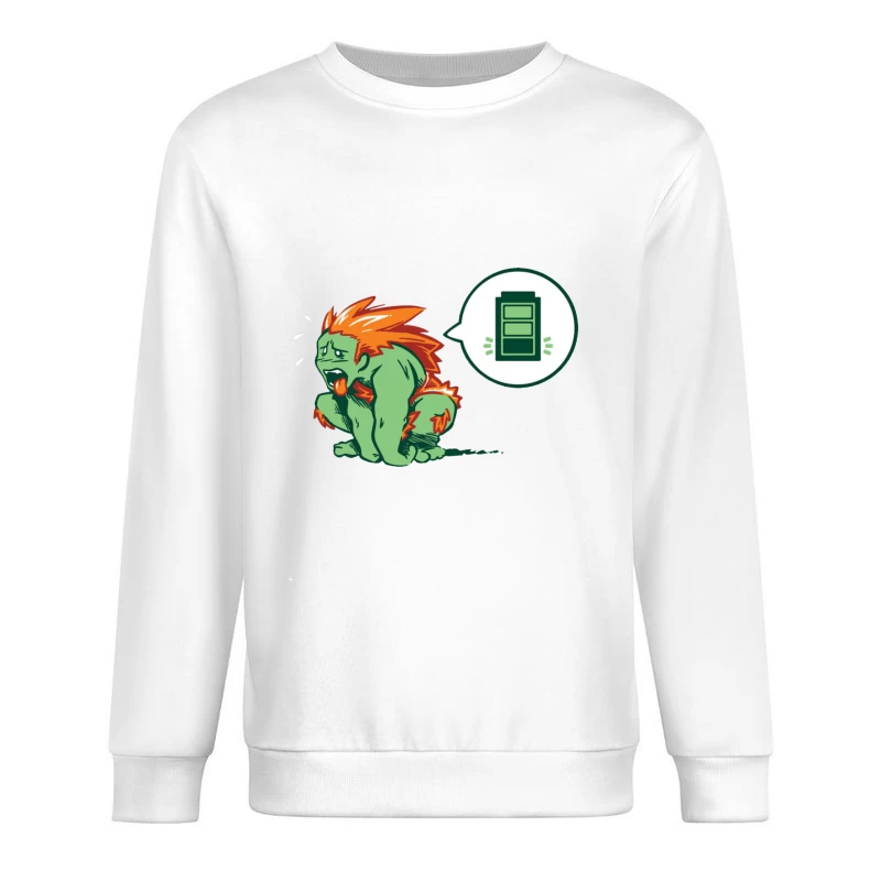 Créature fatiguée avec batterie faible Homme Sweat-shirt à enfiler