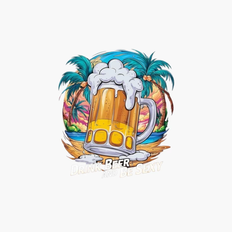 Drink Beer and Be Sexy - Tropical Vibes Cotton Tote Bag