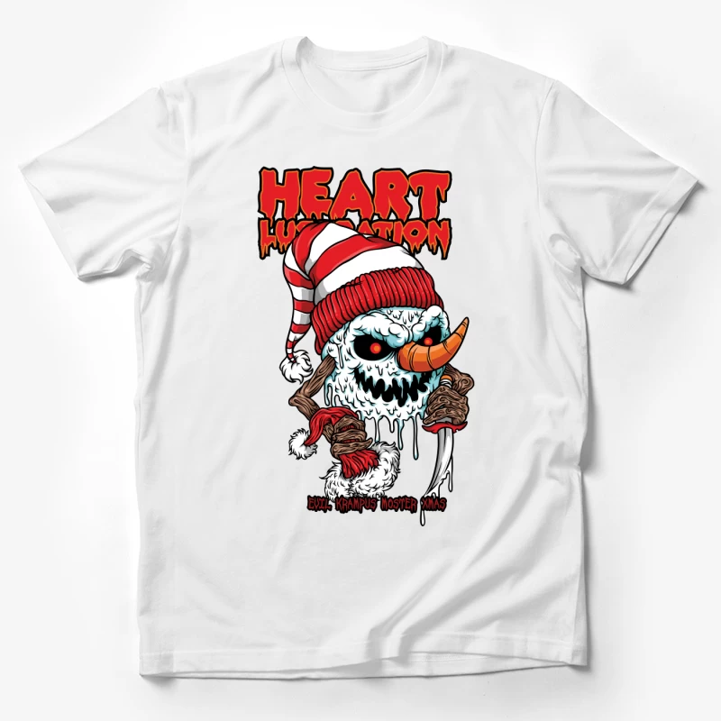 Horror Christmas Snowman with Krampus Theme Male T-Shirt