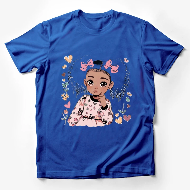 Niedliches Mädchen mit Schleifen im Haar Herren T-Shirt