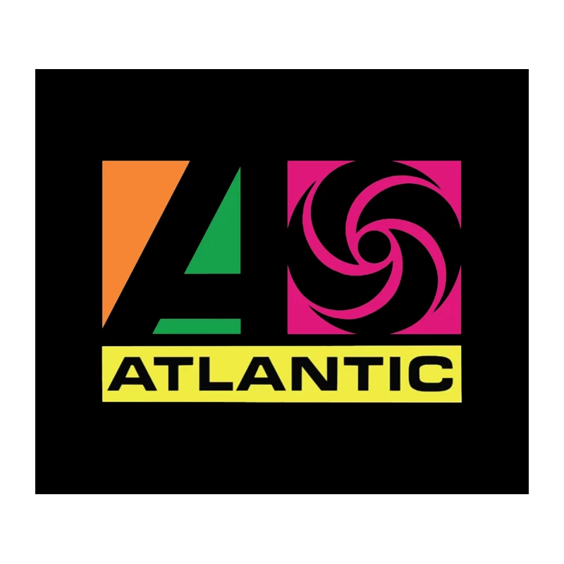 Colorful Geometric Atlantic Logo Design Tapestry