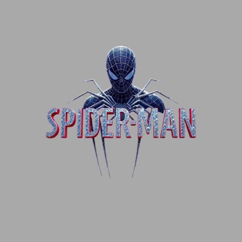 Spider-Man Black Suit Logo with Classic Text Design Male Pullover Hoodie