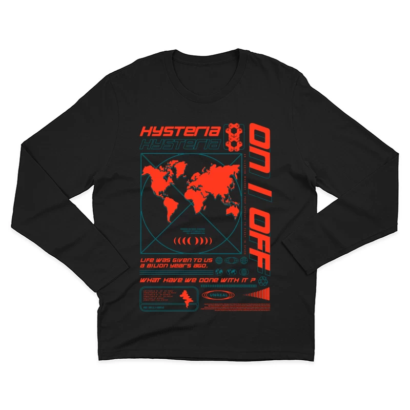 Hysteria, Weltkarte, Zitate Herren Langarm T-Shirt