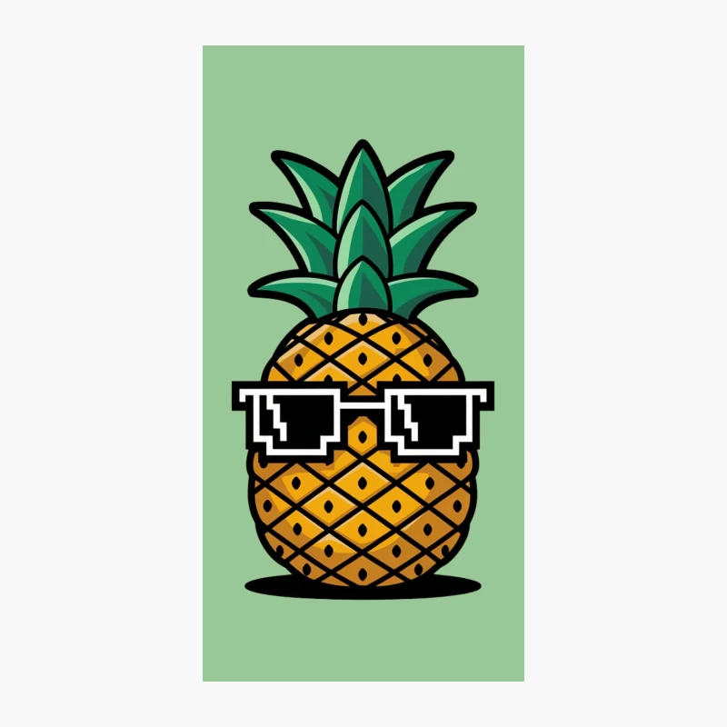 Cool Cartoon Pineapple Wearing Sunglasses Illustration iPhone Case