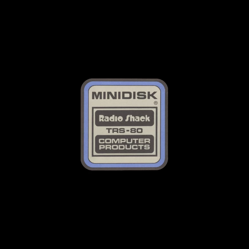 Vintage Radio Shack TRS-80 Minidisk Computer Products Label Travel Mug