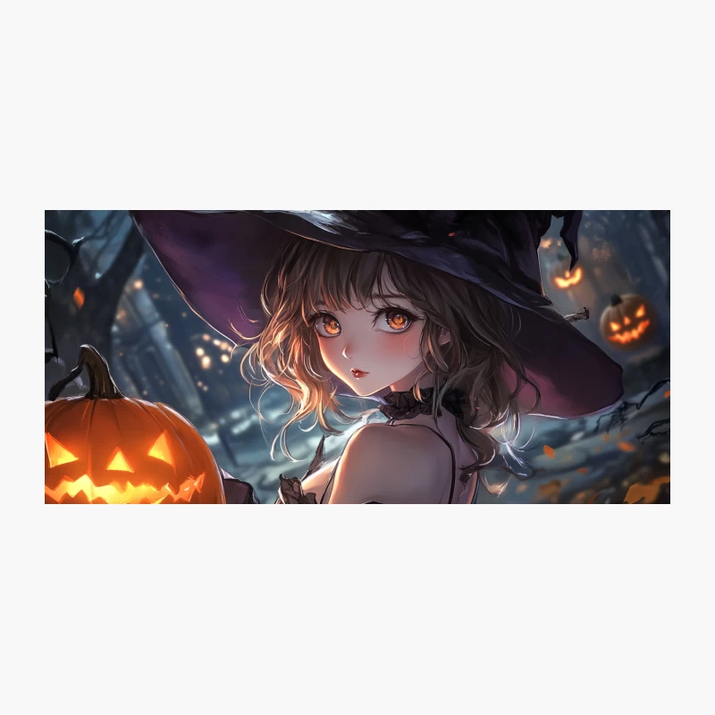 Enchanting Anime Witch on a Magical Halloween Night Coffee Mug