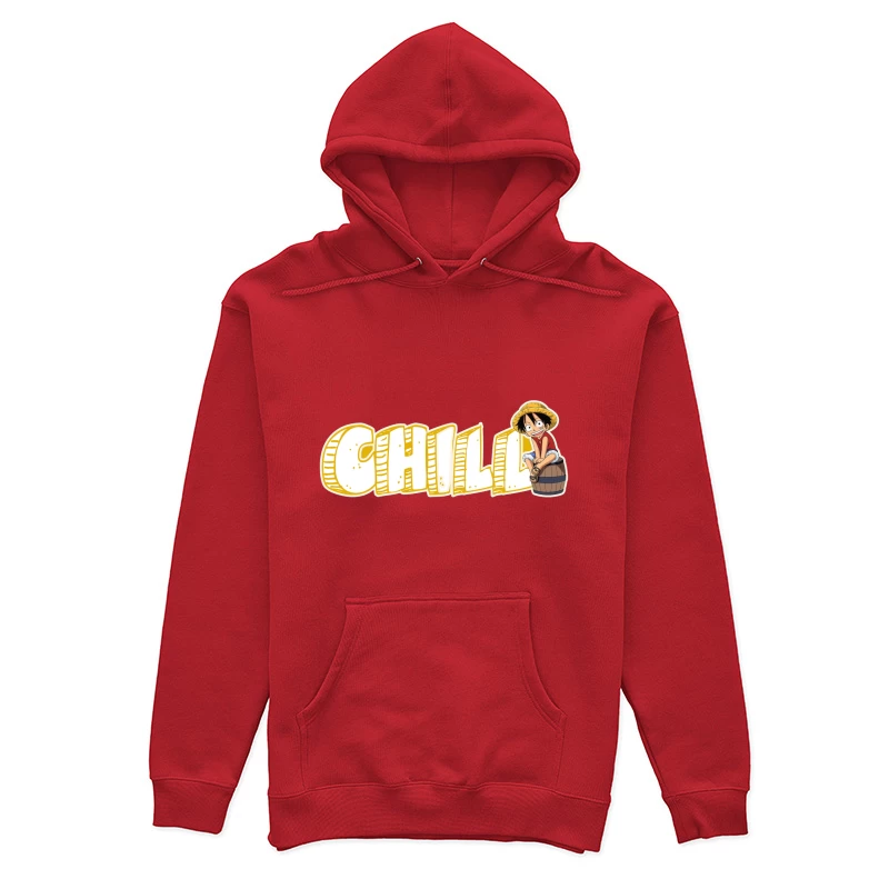 Chill Anime Illustration of Luffy from One Piece Female Pullover Hoodie