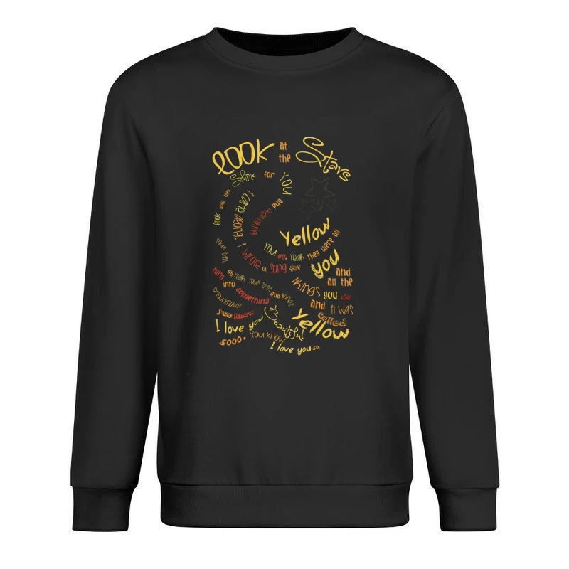 Coldplay Yellow Lyrics Male Pullover Sweatshirt