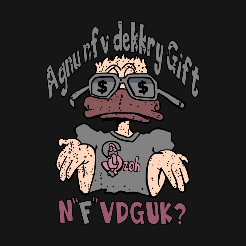 Surreale Karikatur mit Brille Herren Langarm T-Shirt