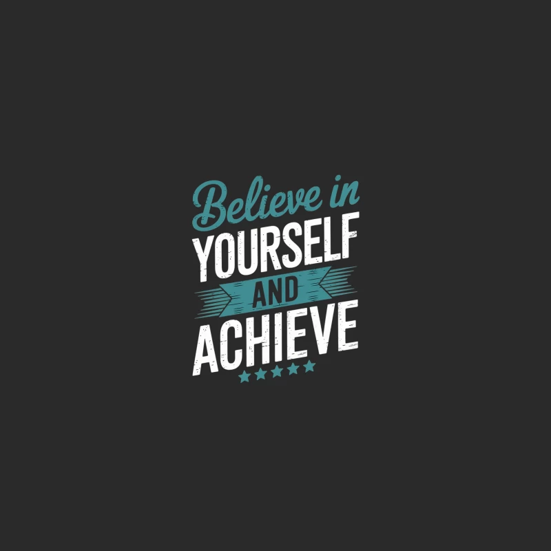 Believe in Yourself: Teal Motivational Typography Baseball Cap
