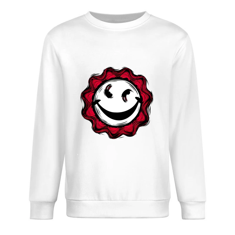 Visage souriant avec un motif à rayons Homme Sweat-shirt à enfiler