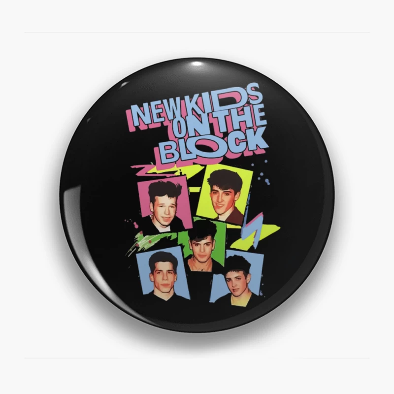 New Kids on the Block 90s Pop Group Vintage Photo Collection Pin