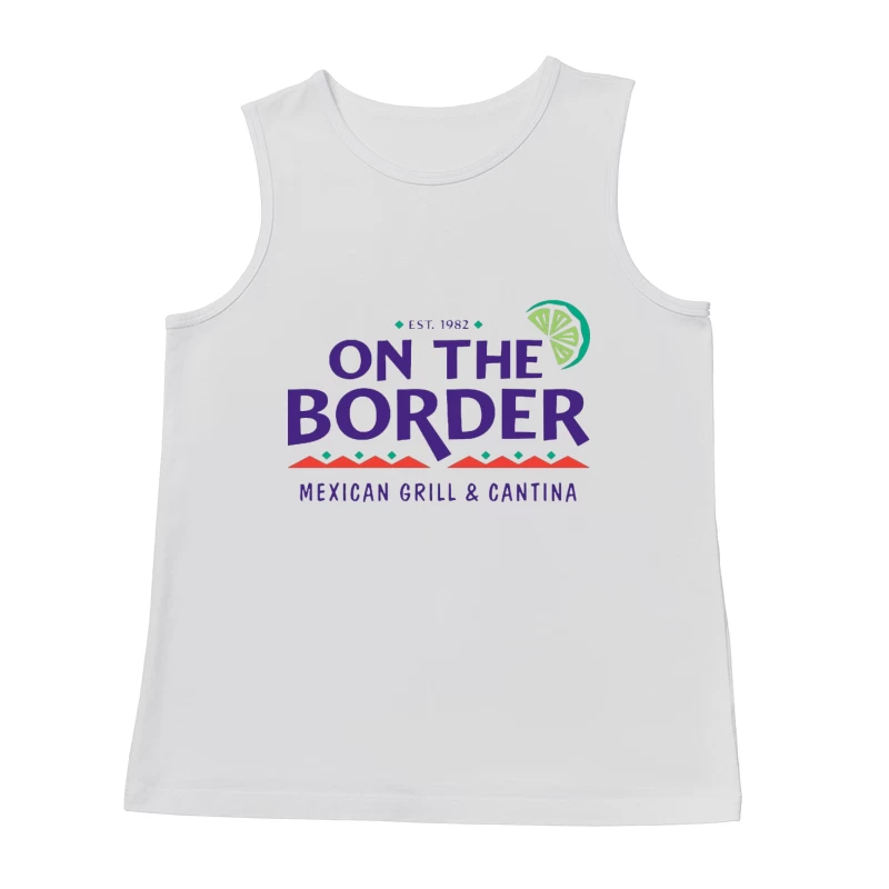 On The Border Mexican Grill & Cantina Restaurant Logo Male Tank Top