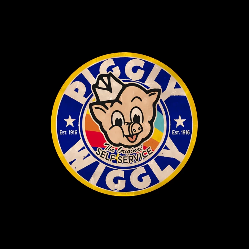 Vintage Piggly Wiggly Supermarket Logo - The Original Self Service Store Since 1916 Mouse Pad