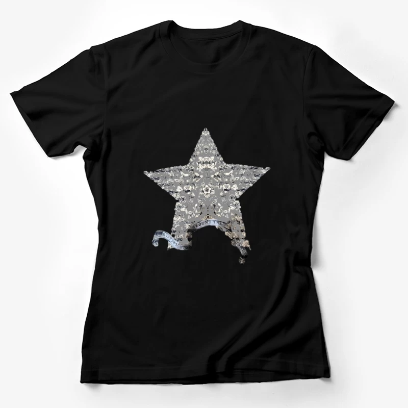 Motif d'étoile florale avec rouleau Femme T-Shirt