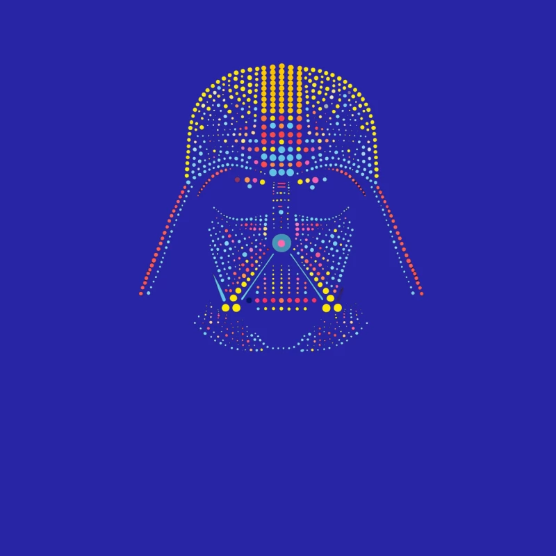 Colorful Dot Art of Iconic Star Wars Villain Helmet Male Tank Top