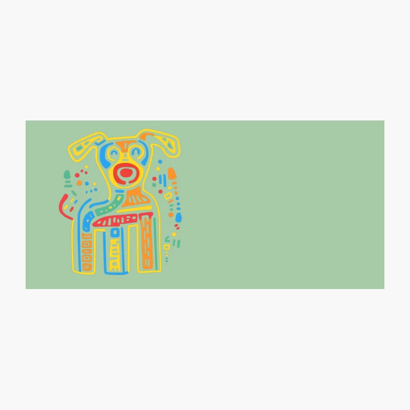 Colorful Abstract Dog Illustration in Modern Geometric Style Coffee Mug
