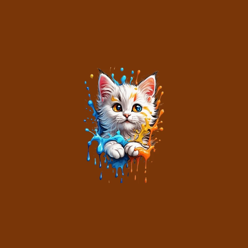 Cute Colorful Cat Illustration Travel Mug