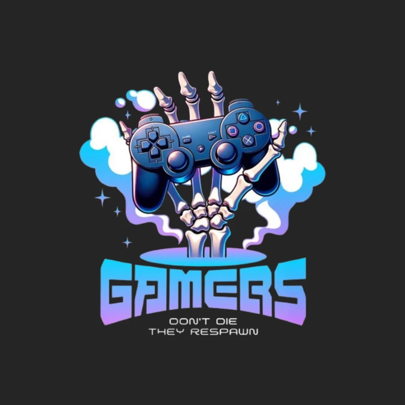 Skeletal Gamer's PlayStation Controller Art in Blue Female Pullover Sweatshirt