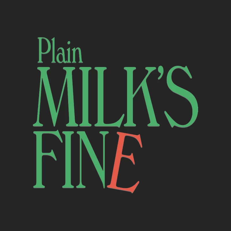 Plain Milk's Fine Typography Design Female Pullover Sweatshirt