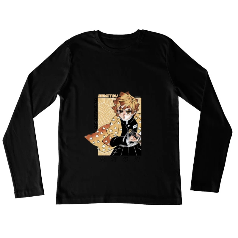 Charakter mit Schwert Damen Langarm T-Shirt