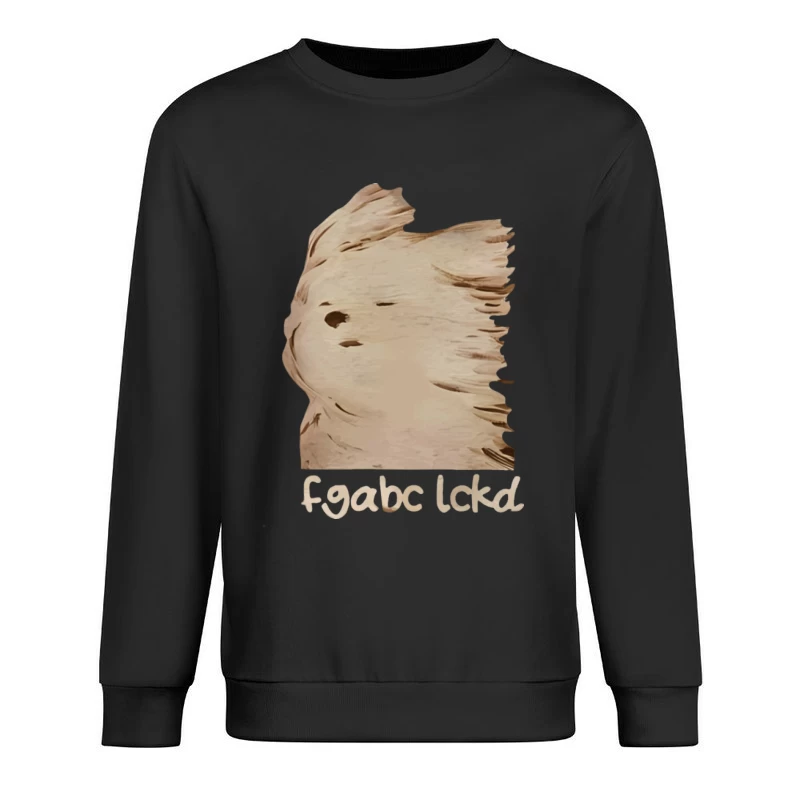 Holztafel mit seltsamem Gesicht und Text Herren Pullover Sweatshirt