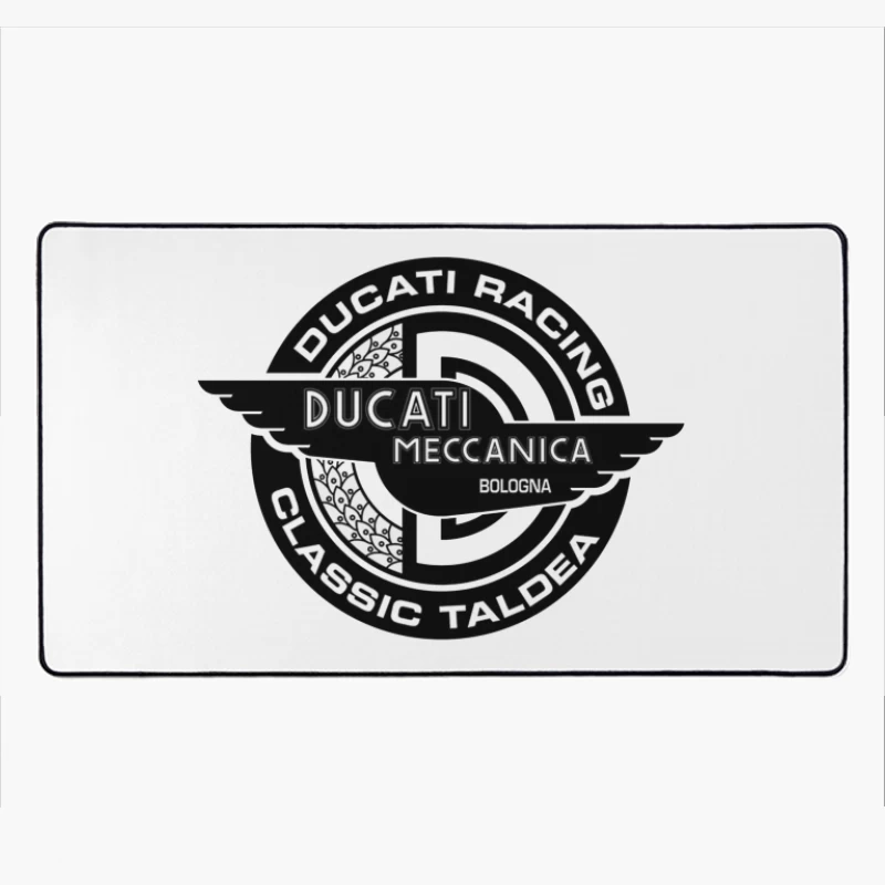 Vintage Ducati Meccanica Racing Logo from Bologna Desk Mat