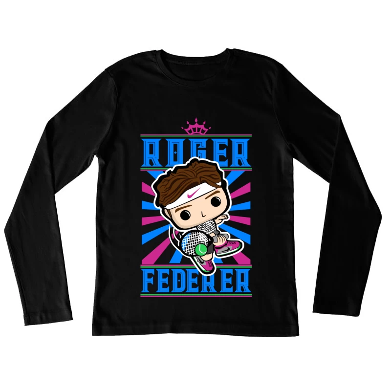 Roger Federer Cartoon Character Female Long Sleeve T-Shirt
