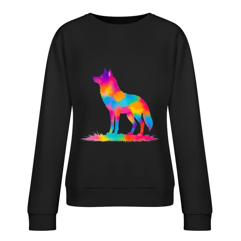 Colorful Unicorn Silhouette Illustration Female Pullover Sweatshirt