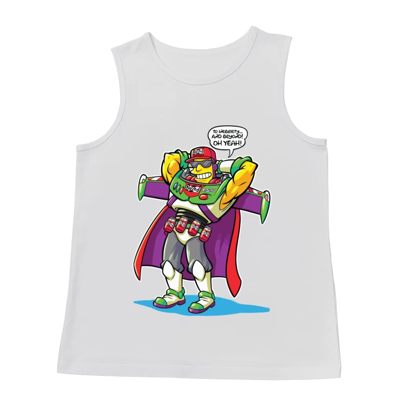 Parody Superhero Character with Drinking Theme Male Tank Top