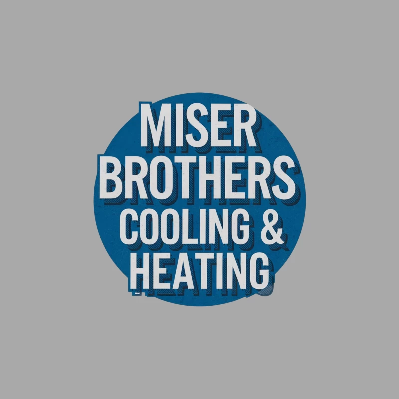 Circular Blue Logo for Miser Brothers Cooling & Heating Company Male Pullover Hoodie