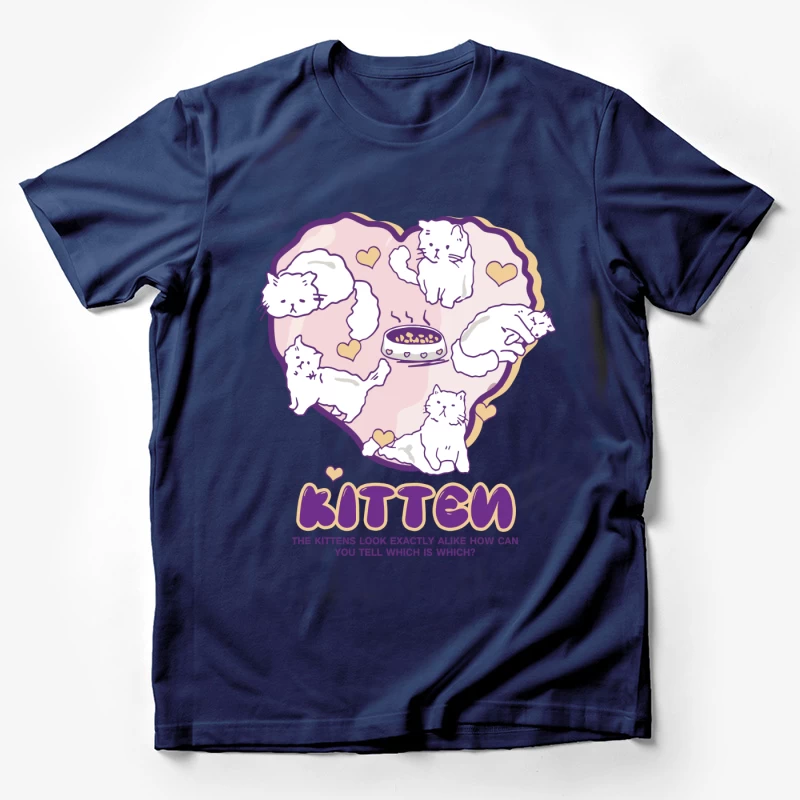 Niedliche Kätzchen bilden ein Herz Herren T-Shirt