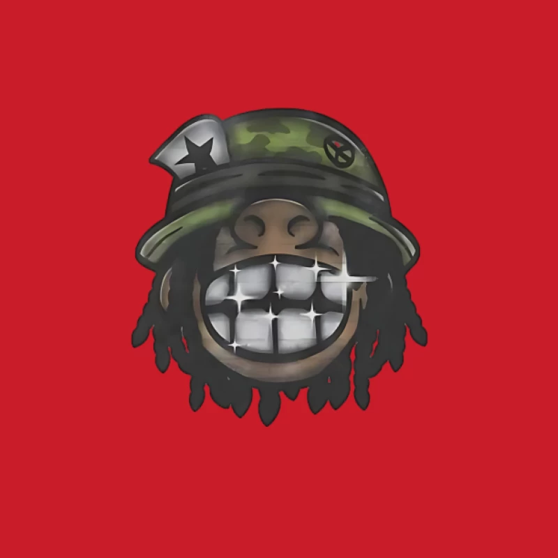 Visage souriant avec chapeau camouflage Homme Sweat à capuche