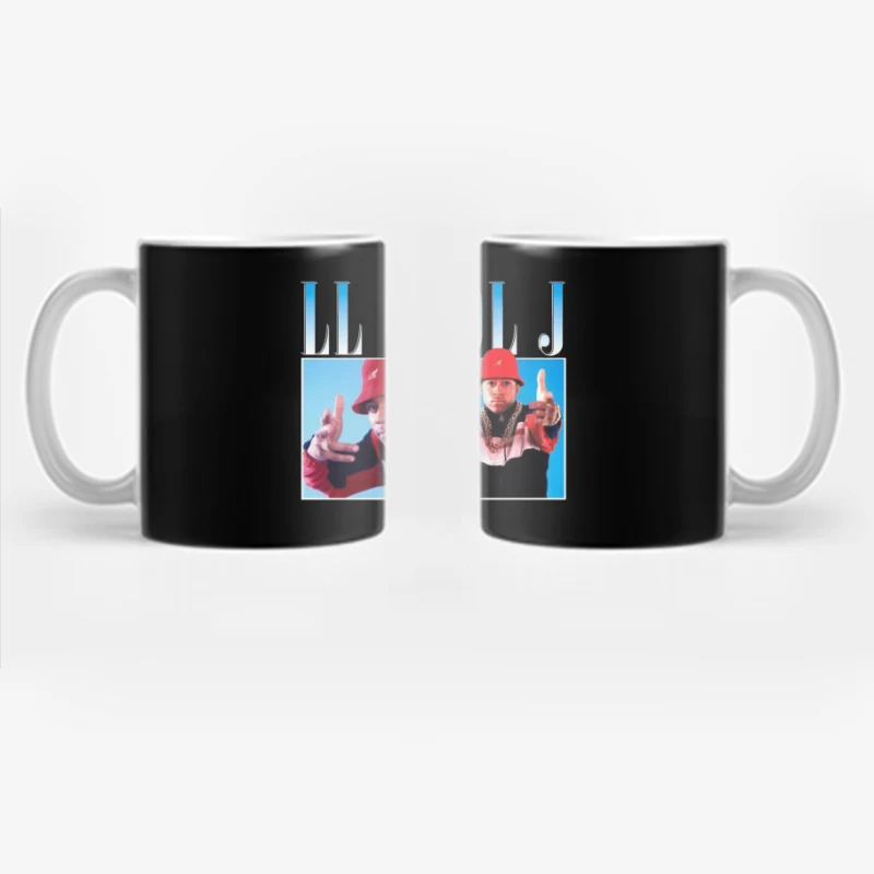 Retro 80s Hip Hop Artists in Red Outfits with Gold Chains Coffee Mug