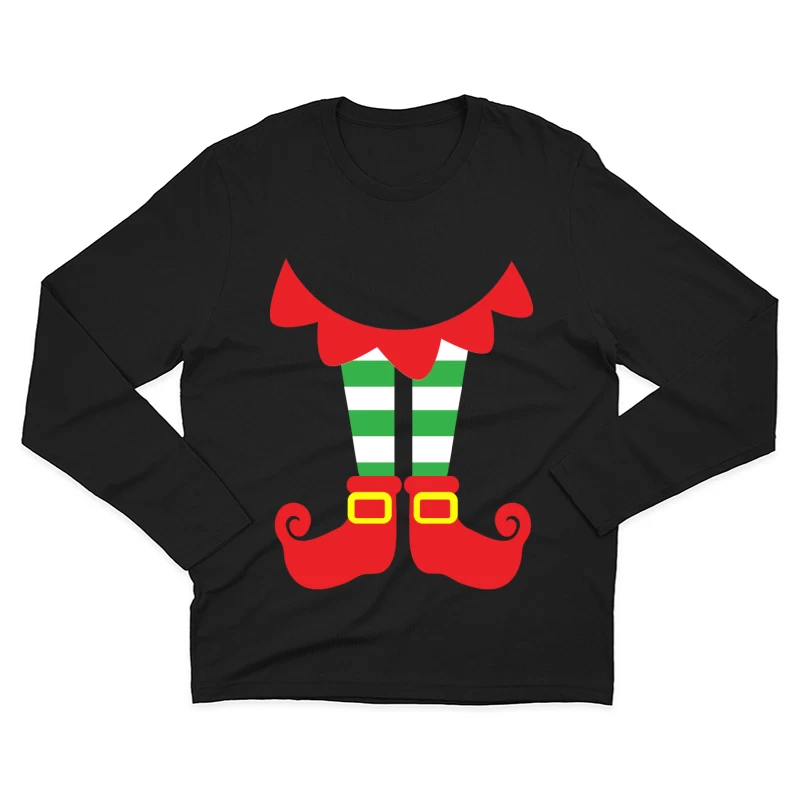 Jambes de lutin avec chaussettes rayées Homme Manches Longues T-Shirt