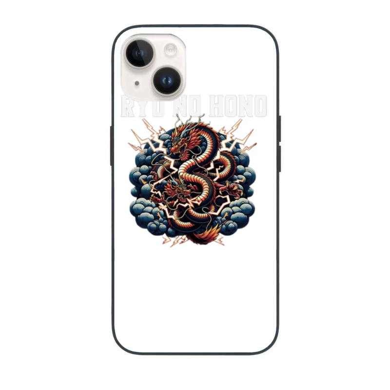 Traditional Japanese Thunder Dragon in Stormy Clouds iPhone Case